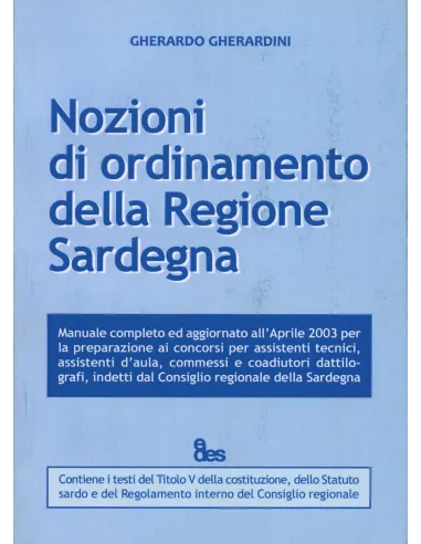 Nozioni di ordinamento della Regione Sardegna